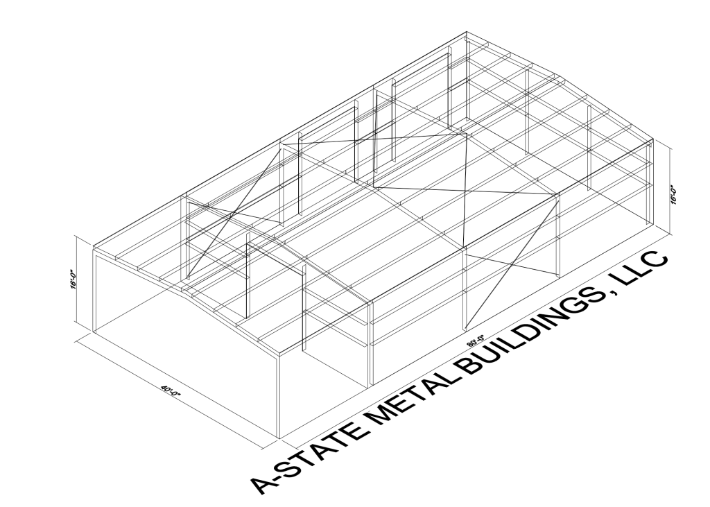 40x80x16-Clearspan-Shop - A-State Metal Buildings