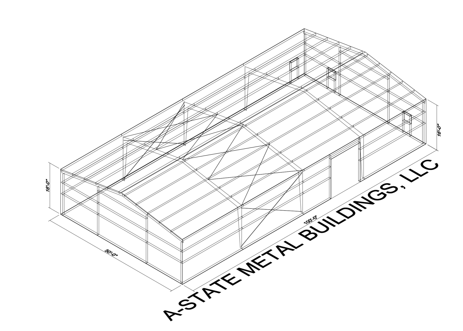 50x100x16-Clearspan-shop - A-State Metal Buildings